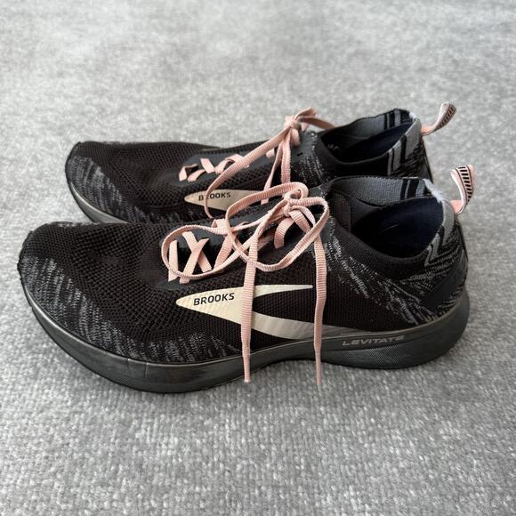 Brooks Levitate 4 Shoes Womens Size 11 Black Pink DNA AMP Running Knit 120336 - Picture 1 of 14